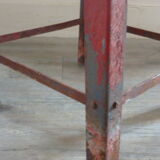 Red metal workshop stool
