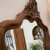 Beveled carved wooden mirror 120x103 vintage
