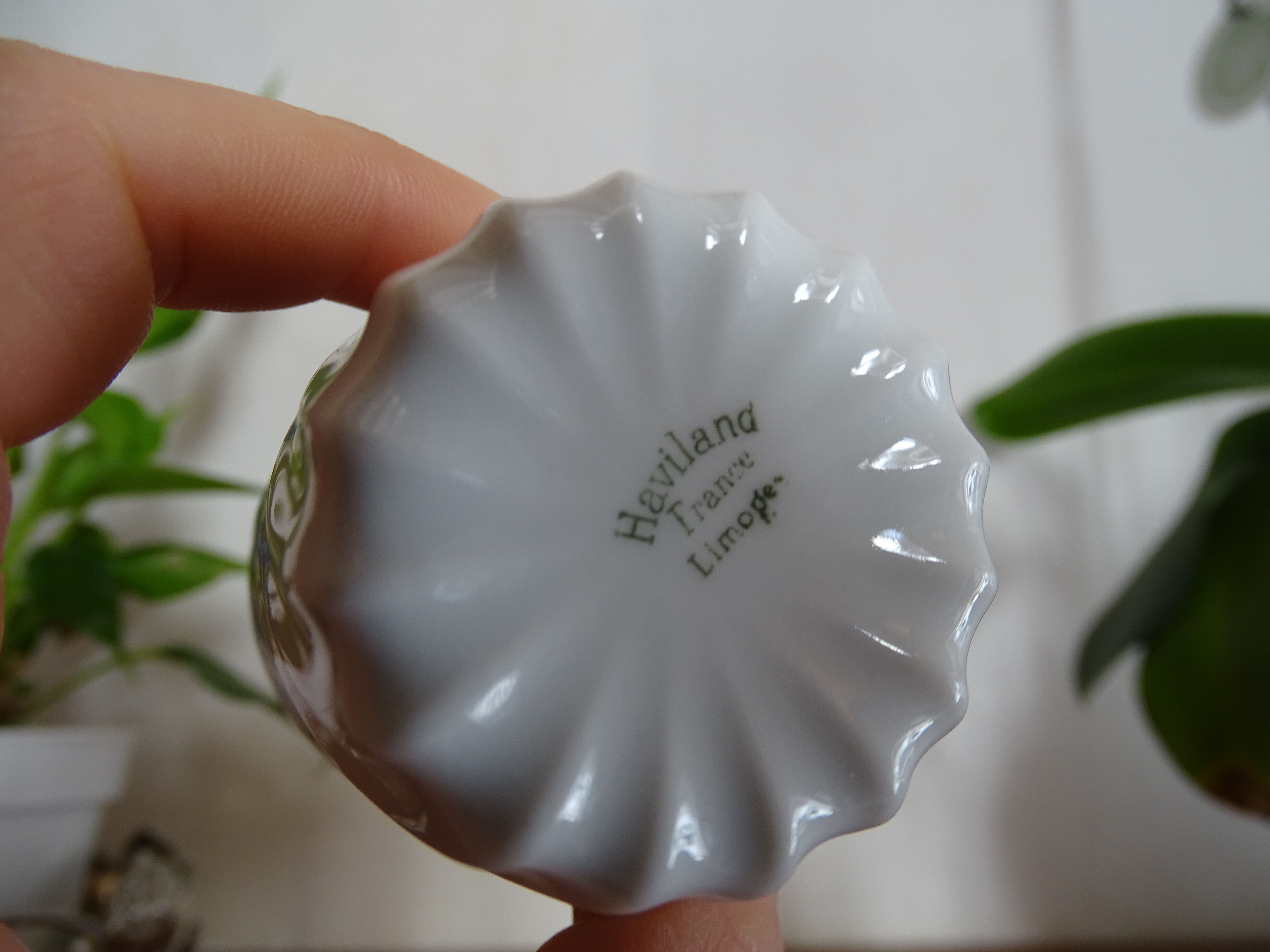 6 tasses café porcelaine Limoges Haviland - Cerisier bleu -Cotes torses