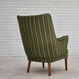 1960s, Danish armchair, green furniture wool, teak wood.