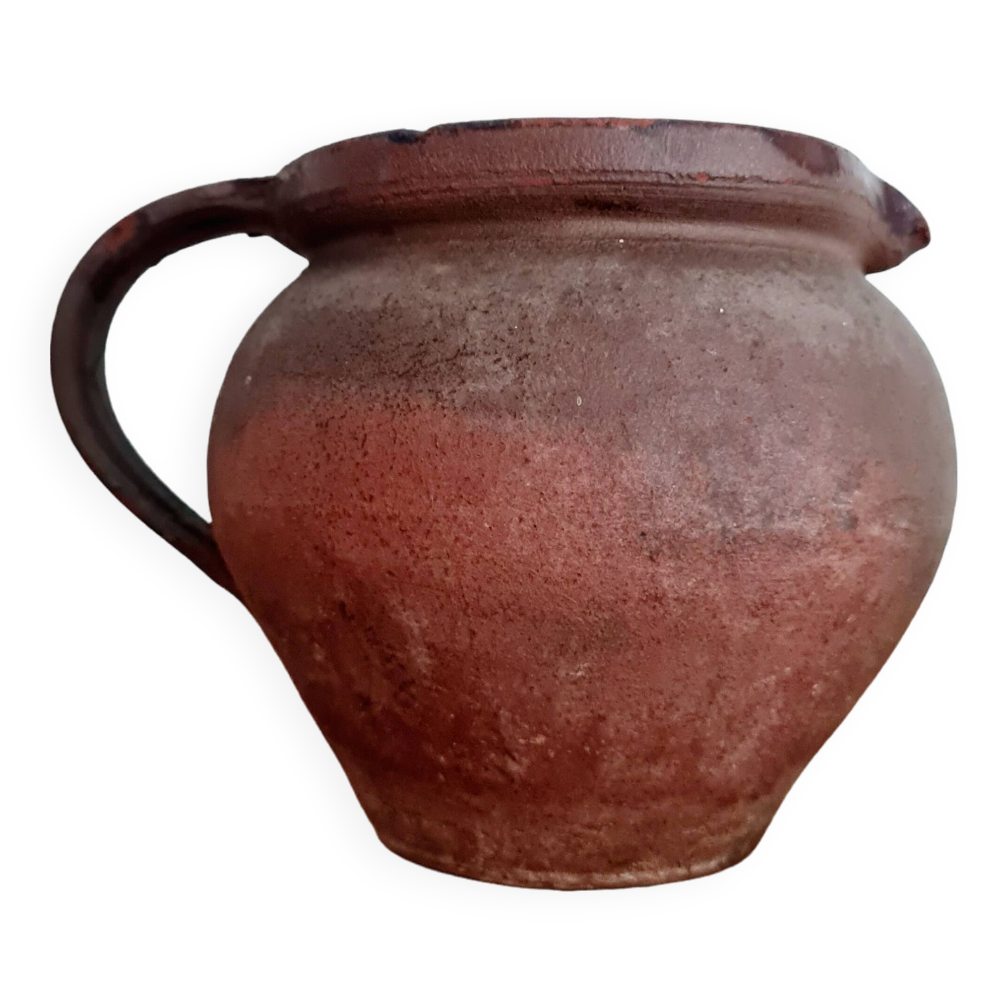 Small terracotta pitcher - old pottery - brutalist