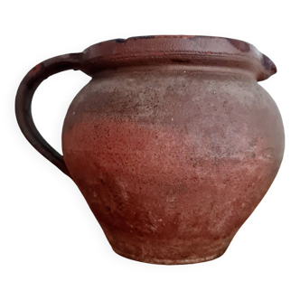 Small terracotta pitcher - old pottery - brutalist