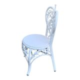 Peacock heart chair, white rattan, 1970s