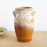 Vase with handles 70s lava stone