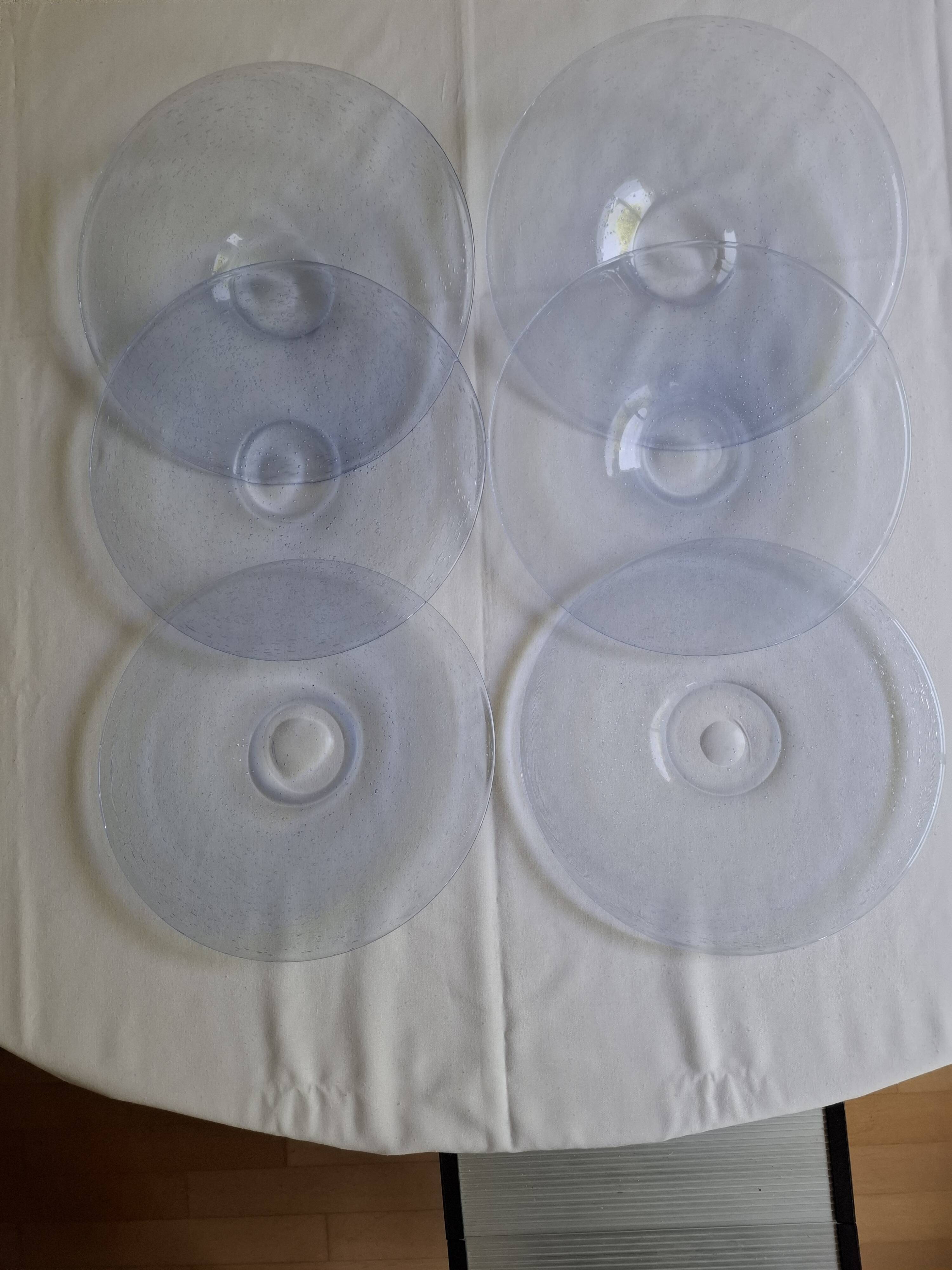 Vintage Biot bubble glass plates/dishes 30 cm