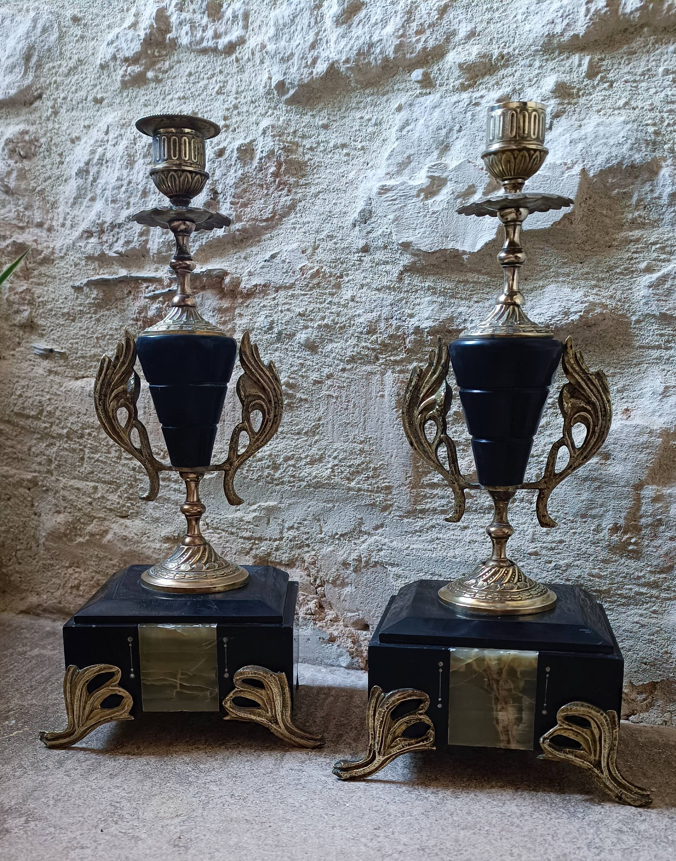 Pair of Napoleon III candlesticks