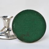Pair of silver metal candlesticks