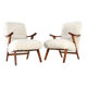 Armchair cream white doodle 'Almere' - unique upholstery - vintage design