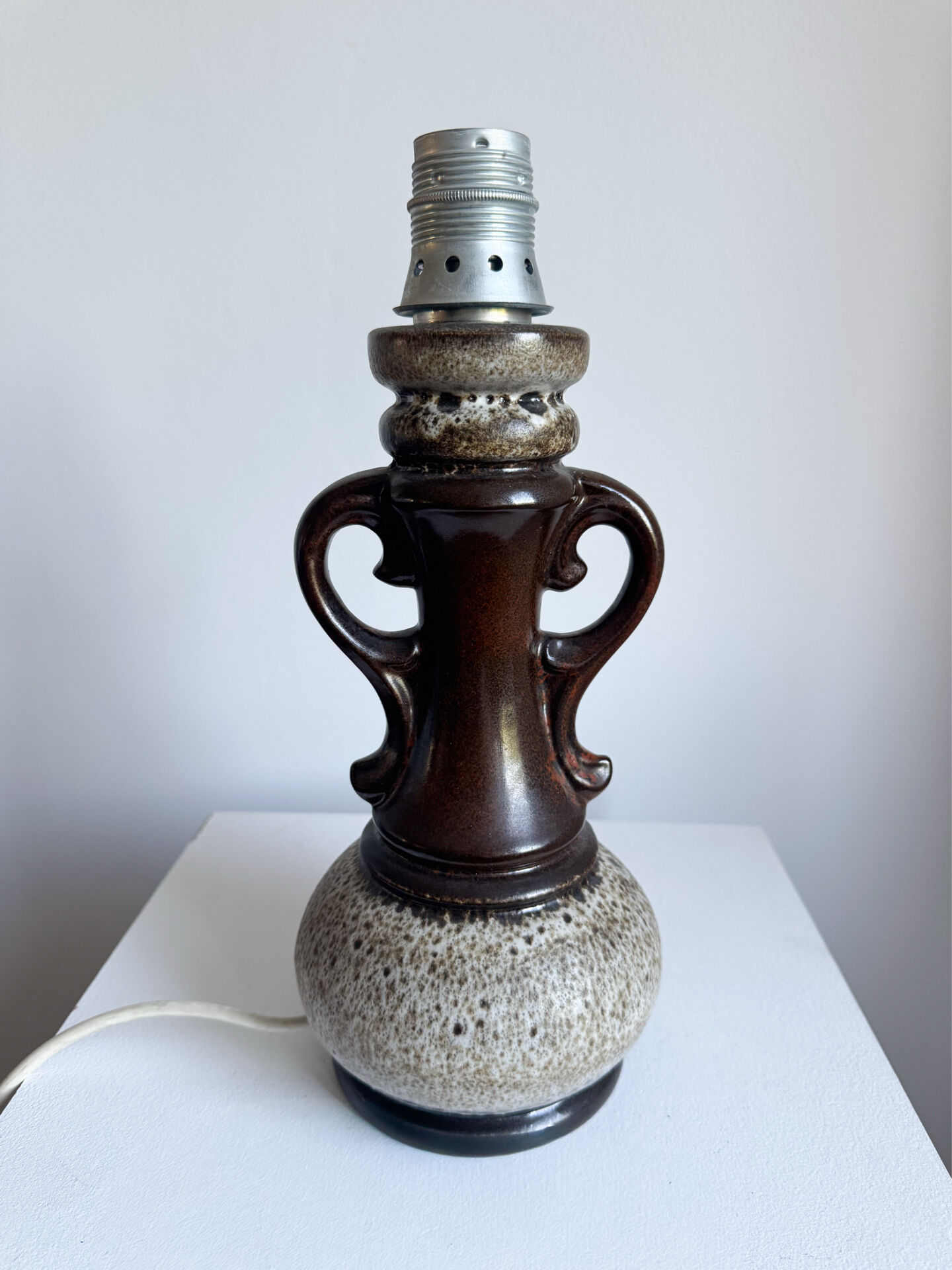Vintage Mid Century Modern German Handmade Fat Lava Ceramic Table Lamp