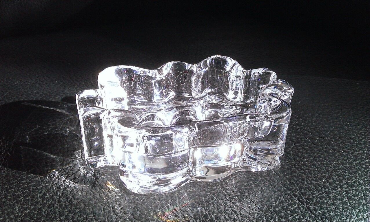 Crystal ashtray Daum leaf oak