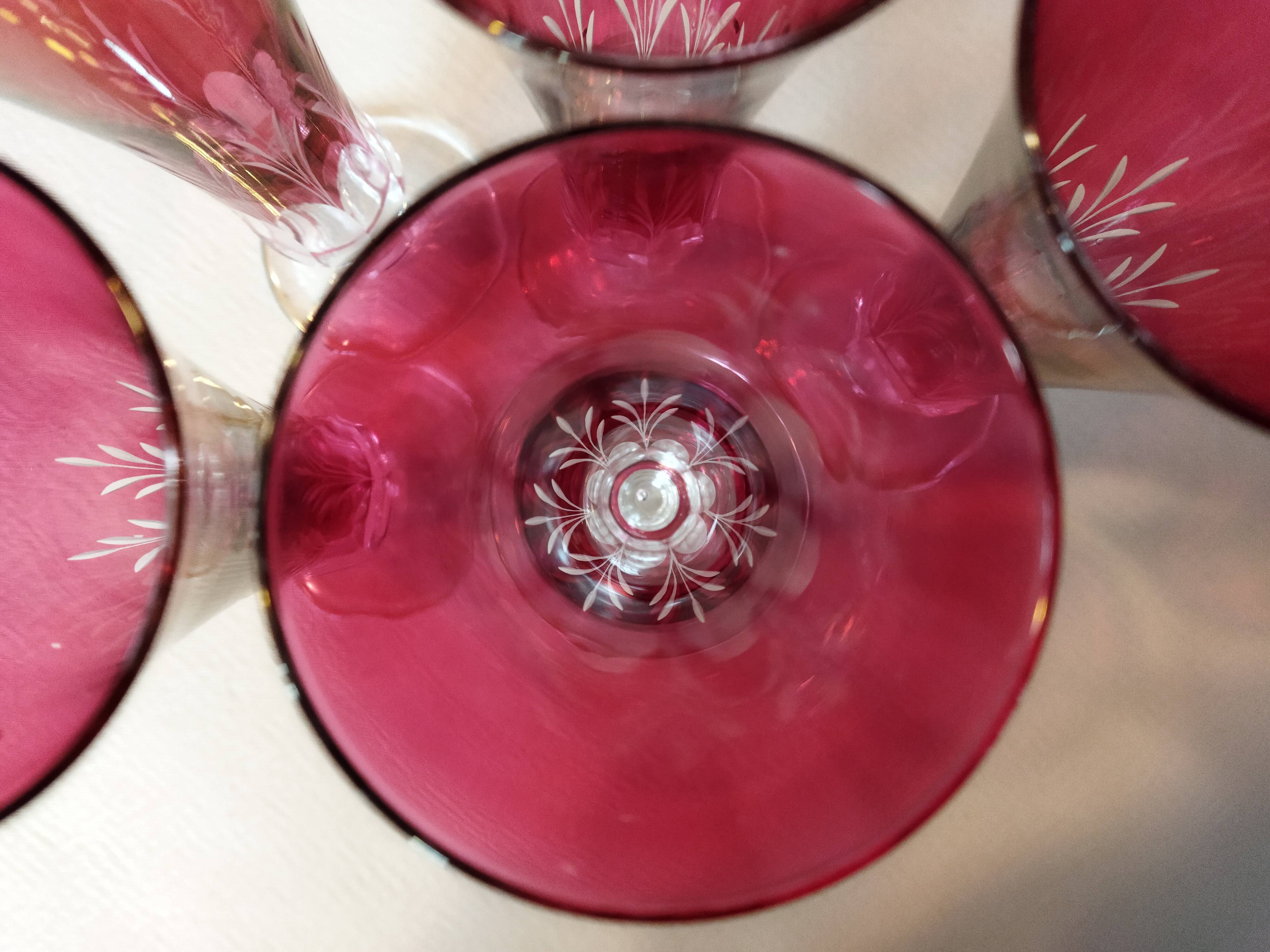 6 vintage champagne flutes