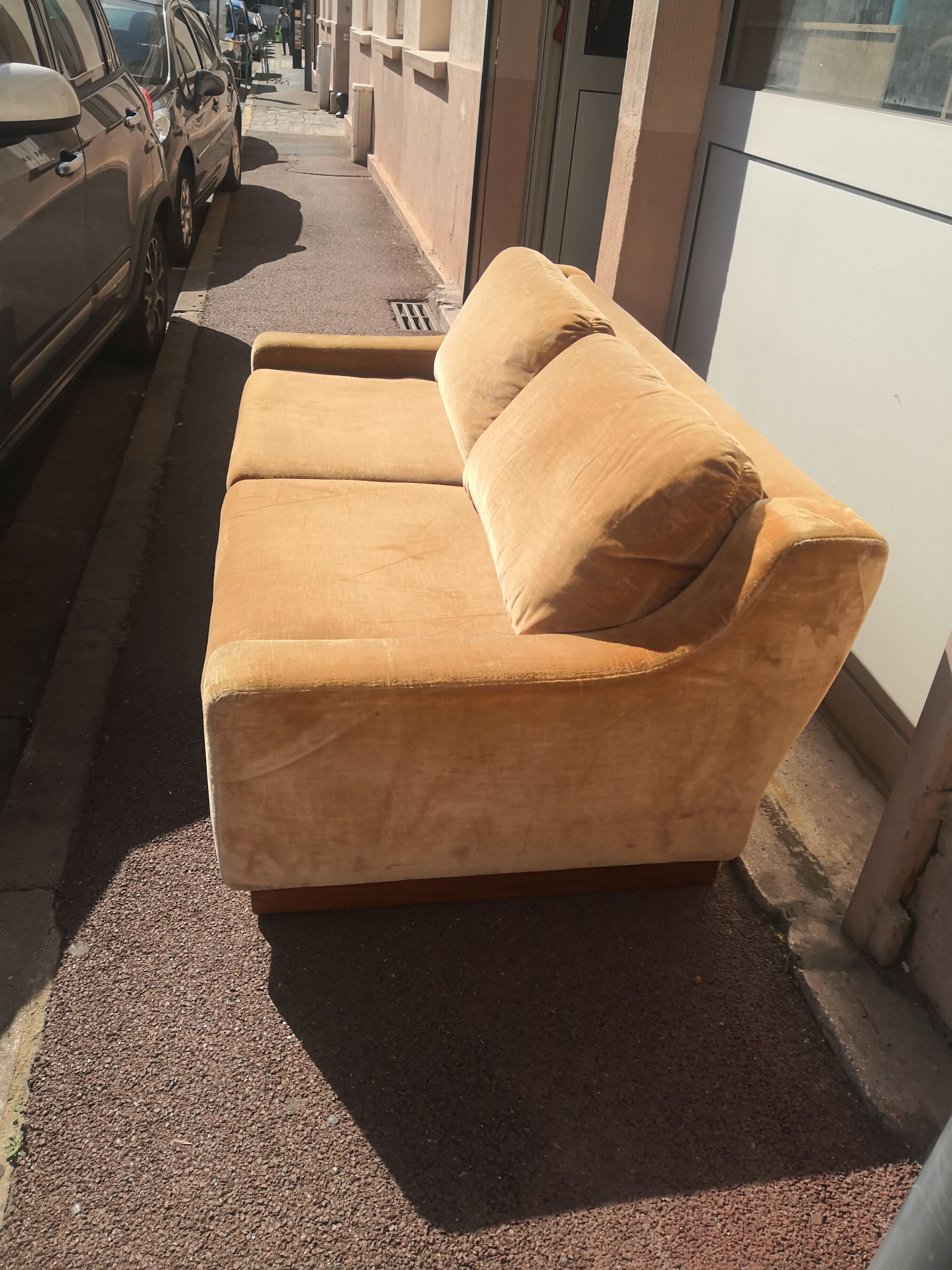 Velvet sofa