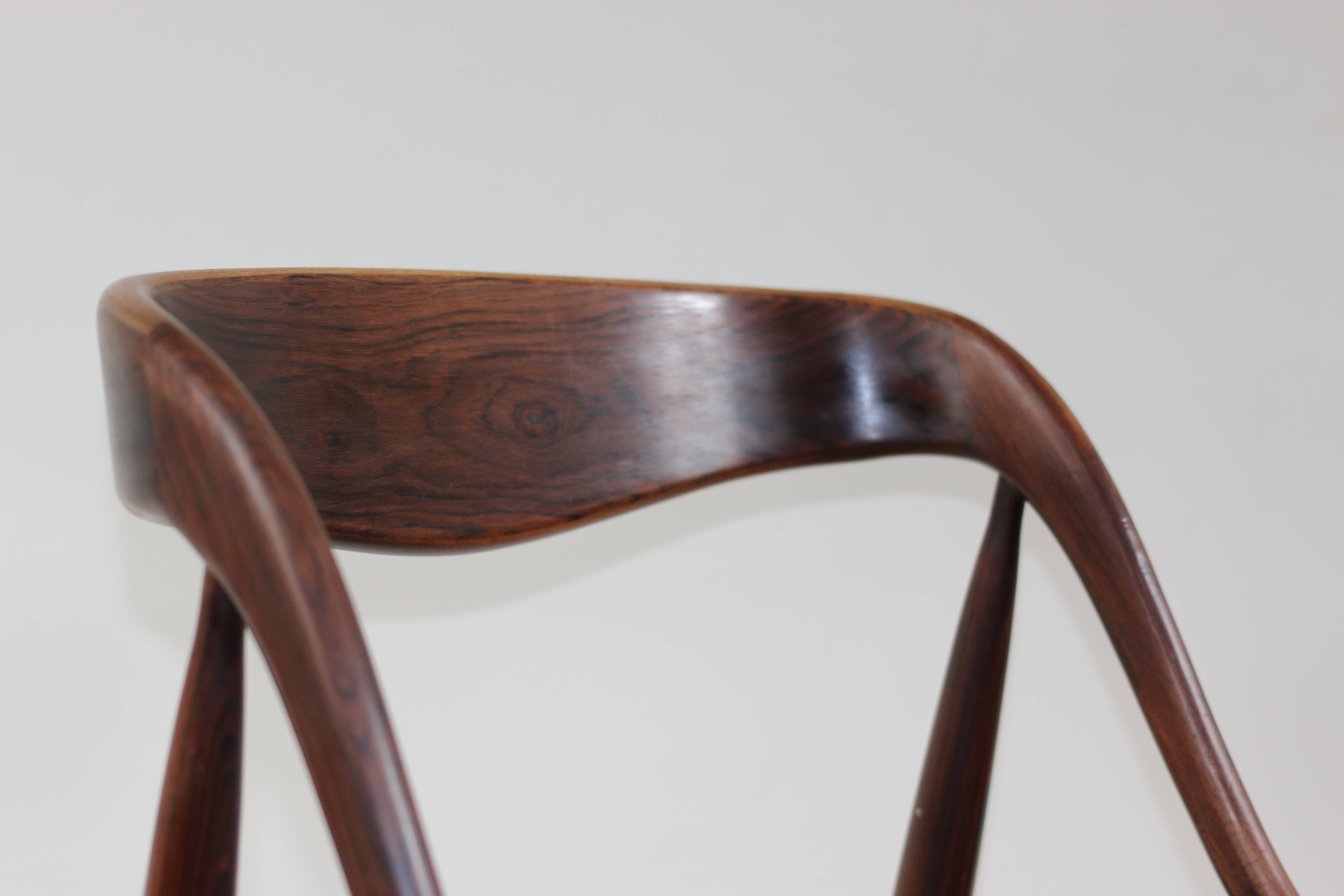 Series of 4 scandinavian chairs in rio Johannes Andersen rosewood 1960