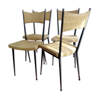 Chairs Colette gueden metal and vintage skaï