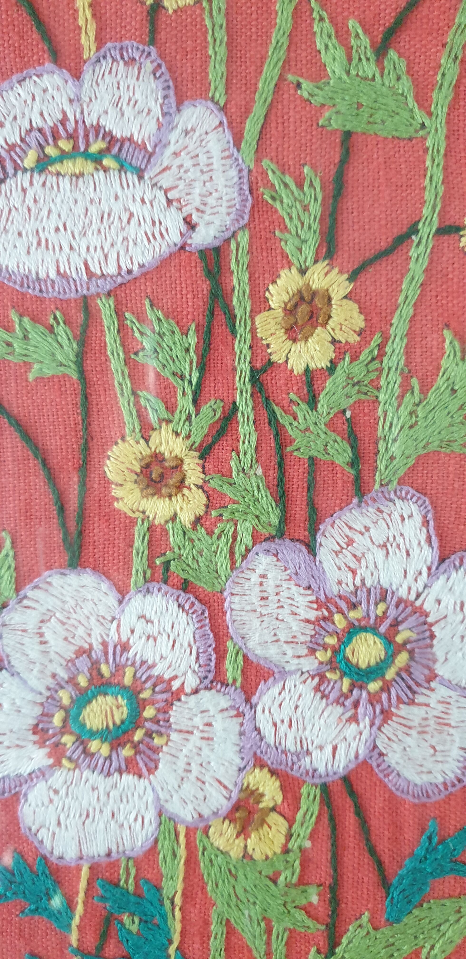 Floral embroidery painting