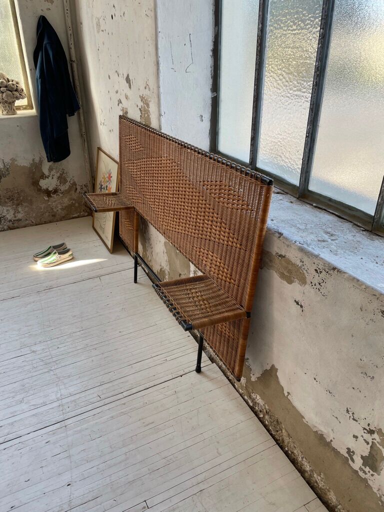 Metal and wicker headhead 50s