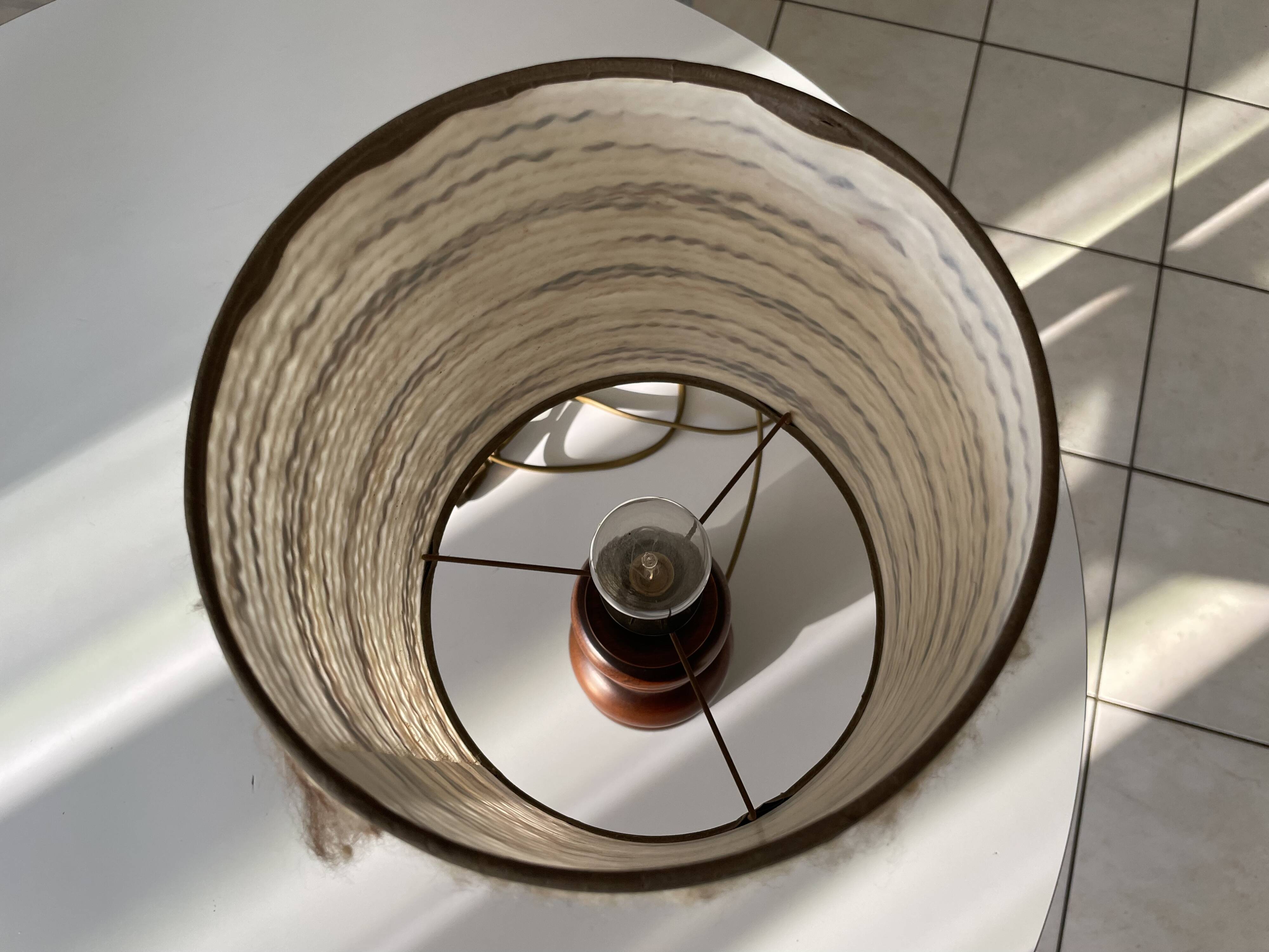 Turned wood lamp from the 1970s