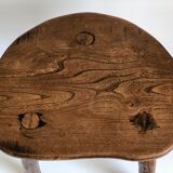 Freeform brutalist tripod stool, 1970