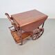 Vintage French Folding Spindle Bar Cart in Wood, 1960s