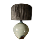 Lampe à poser vintage en grès vernissé électrifiée à neuf