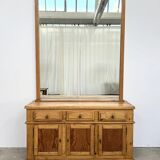Buffet & Mirror XXL "Workshop Spirit" Set – Patinated Pine