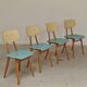 Lot de 4 chaises bois TON Bystrice ( Thonet ) bleu clair , lot 2