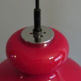 Red glass pendant lamp Peill & Putzler, Germany 1960-1970