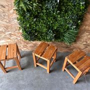 set of 3 stools in the style of the Perriand arches, in rush