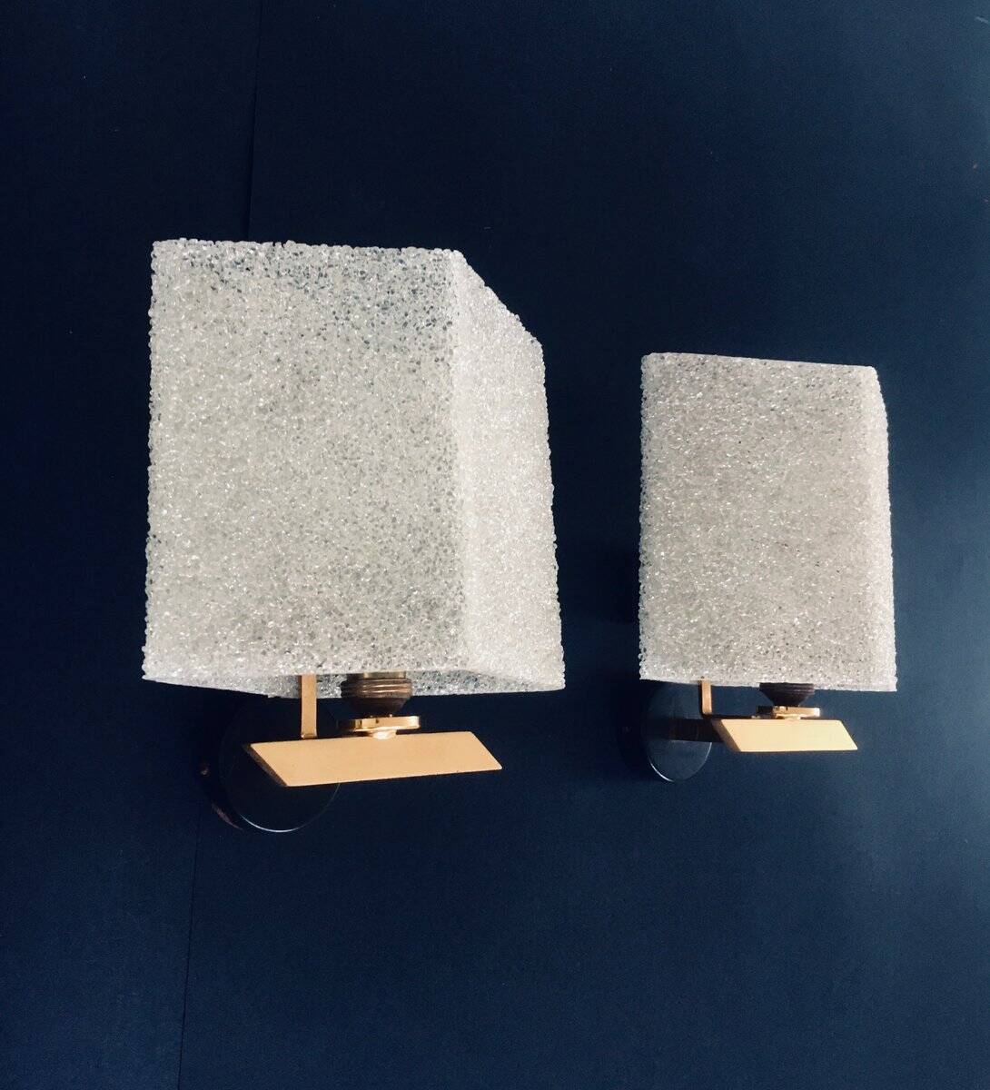 French flush-mounted wall lamp set, 1960s, set of 2