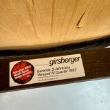 Set of 8 wooden and thick leather armchairs, Girsberger design, 80s