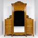 Large Art Nouveau linen cupboard in oak and mirror - 1900-1920
