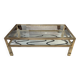 Vintage Pierre Vandel Paris Coffee Table Gold Aluminum and Glass with Two Trays 70'