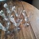 Lot of 6 vintage wine glasses drinking flared glass engraved opaque bubbles décor