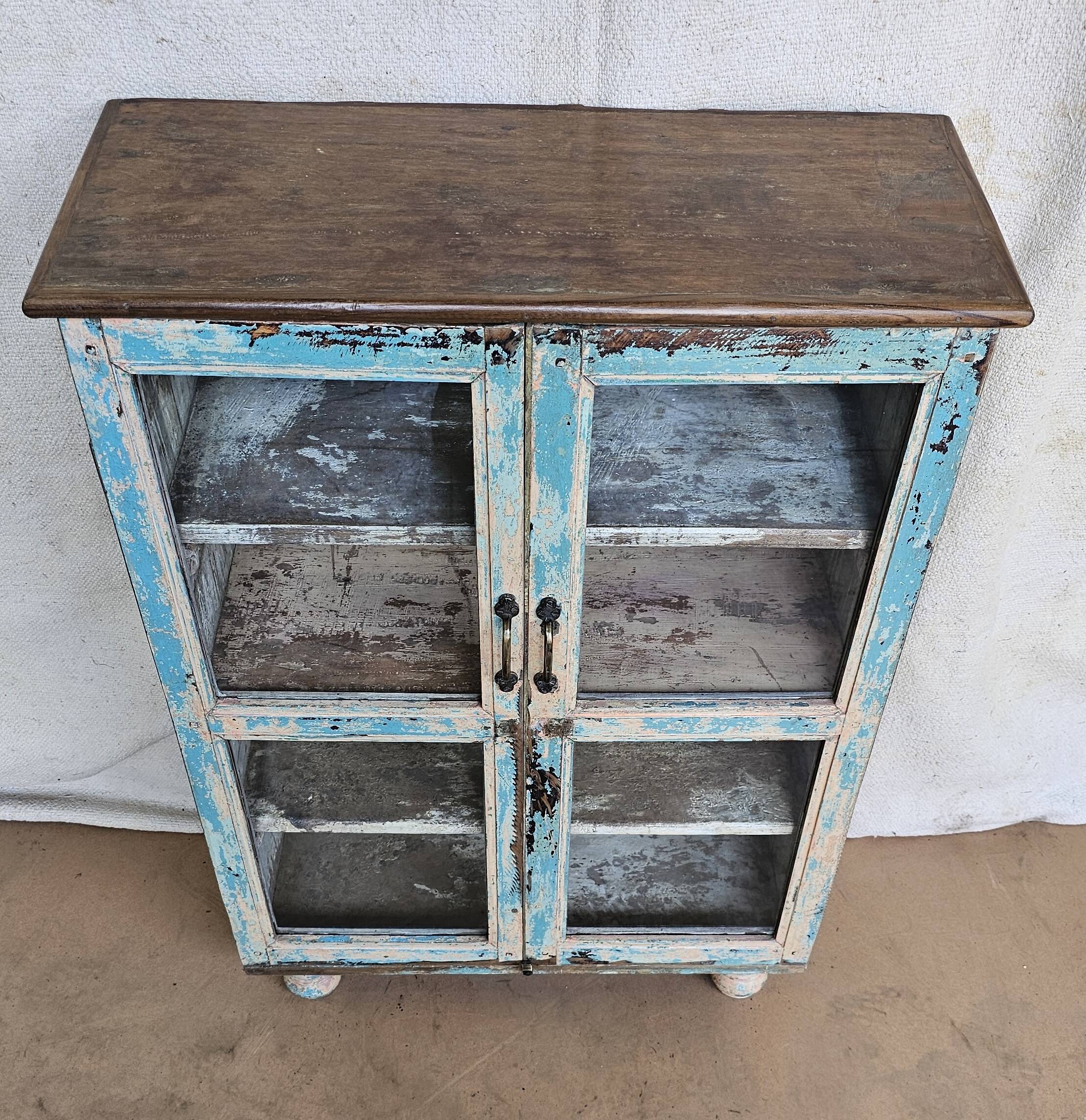 Old Burmese teak display case