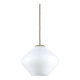 Mid-century italian white opaline and brass lamp
