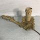 Former hand candleholder in golden bronze electrified vintage lamp