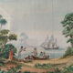 Tableau Aquarelle étude "Scène coloniale" Conquête de l'Amérique