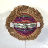 Masque Kuba du Congo - Cauris, Perles de verre, Raphia, Tissu