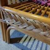 Vintage rattan armchair Mélarti (Emmanuelle style) + custom cushion