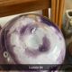 Michele Luzoro Round Vase Biot Glassworks Blown Glass Rose Gold Inclusion