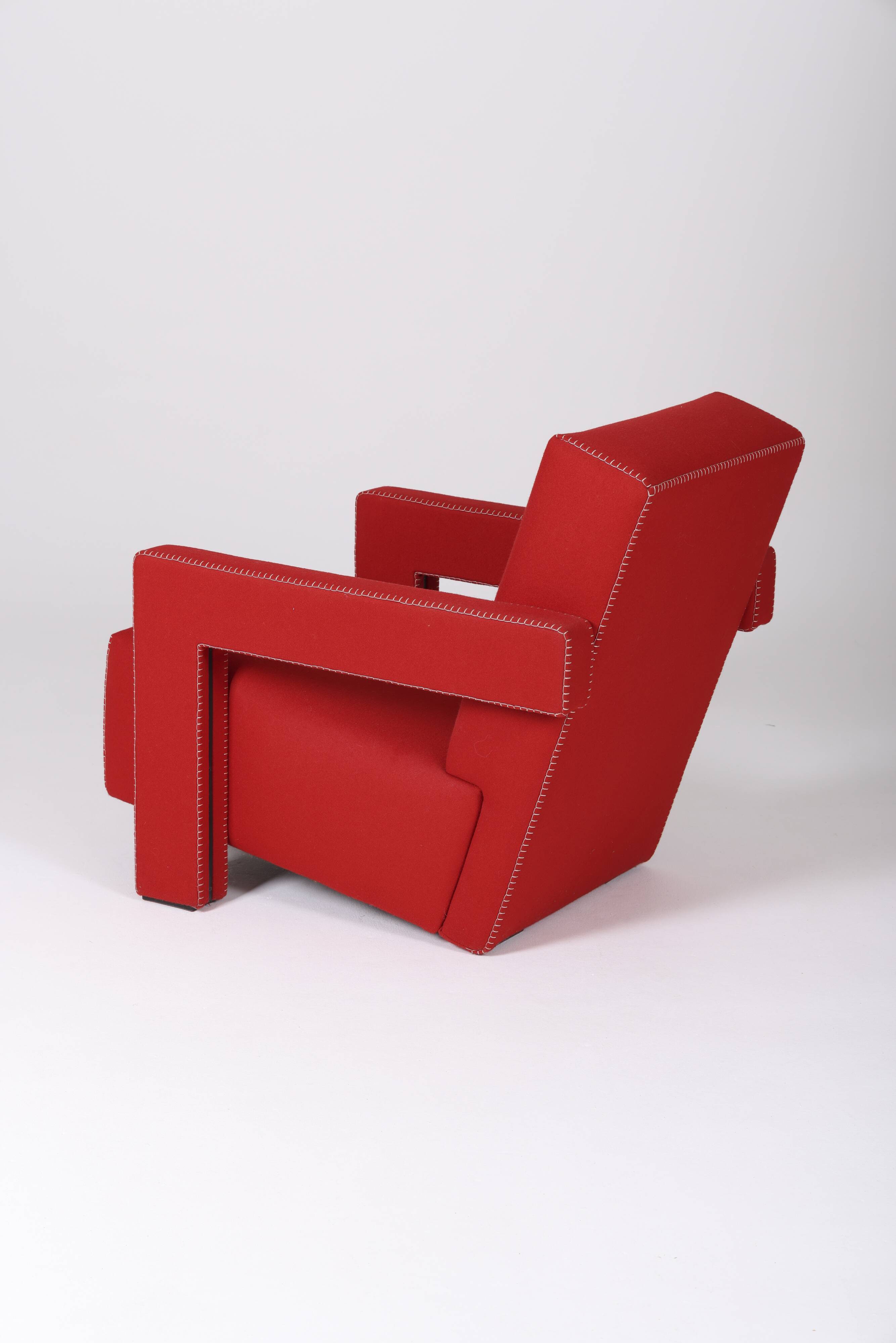 Utrecht armchair by Gerrit Reitveld edited by Cassina