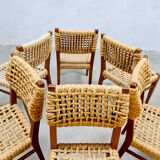Vintage woven rope dining chairs design