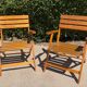 Paire de fauteuils pliants vintage en bois