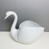 Lot of two vintage swan flower pots