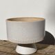 Ethnic standing cup in white glazed ceramic vintage vase