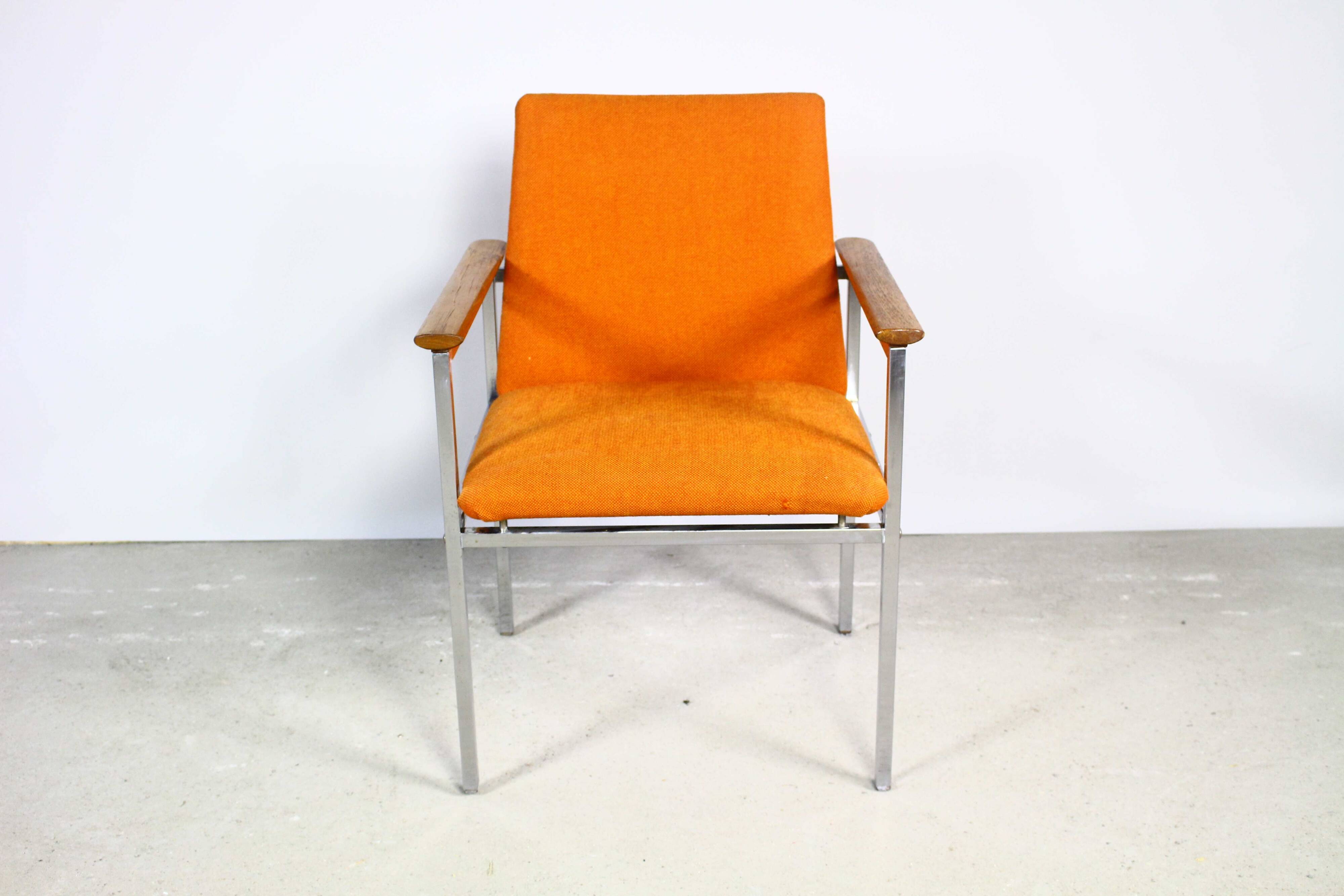 Danish orange chair by Sigvard Bernadotte for France & Søn 1970s