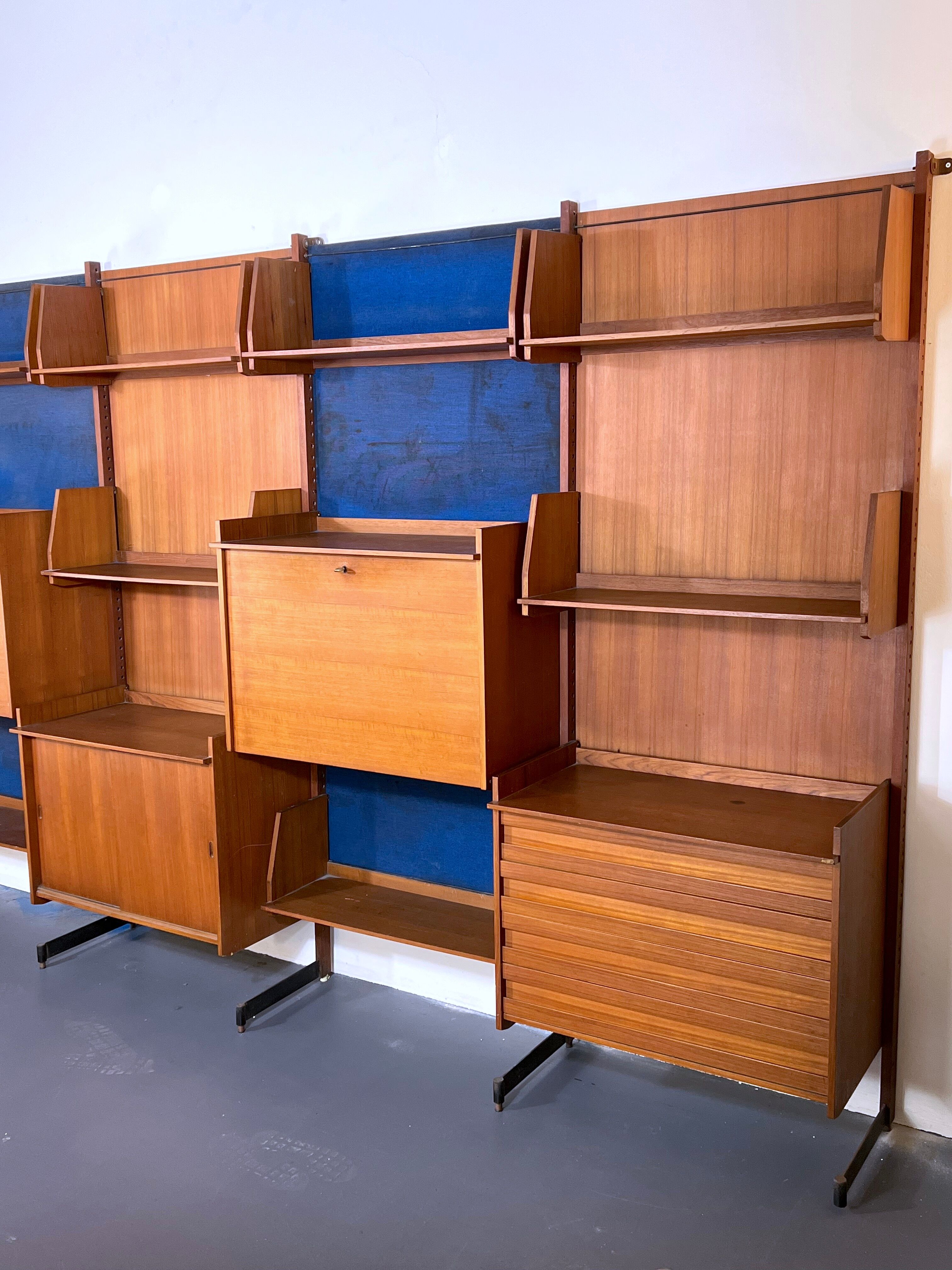 Mid-Century Modern modular wood bookcase from 50s