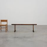 Rustic farmhouse bench in oak, France ca. 1820