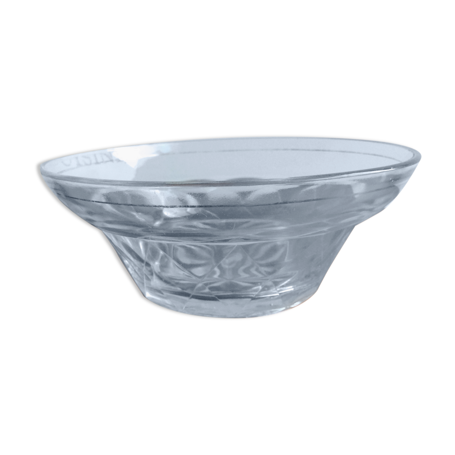 Glass salad bowl from the 50s-60s with gold border