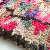 Berber rug Boujaad pink with colorful patterns 241x145cm